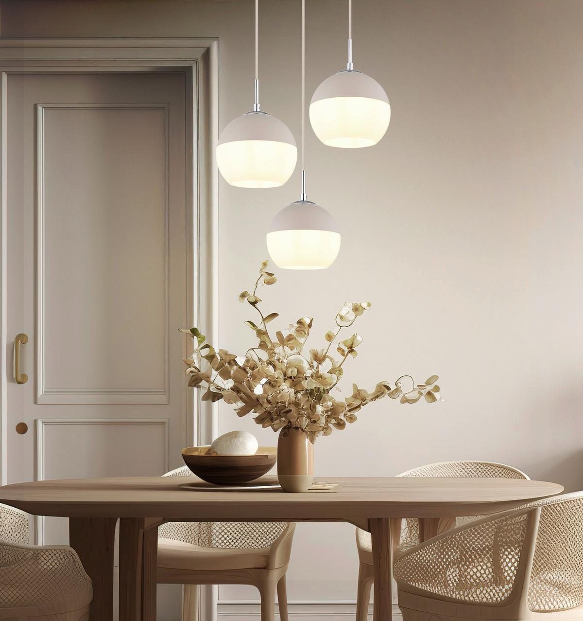 Függőlámpa 15999-3hr  Ragusa - bézs/opál, Design, üveg/textil (42,5/120cm) - Globo