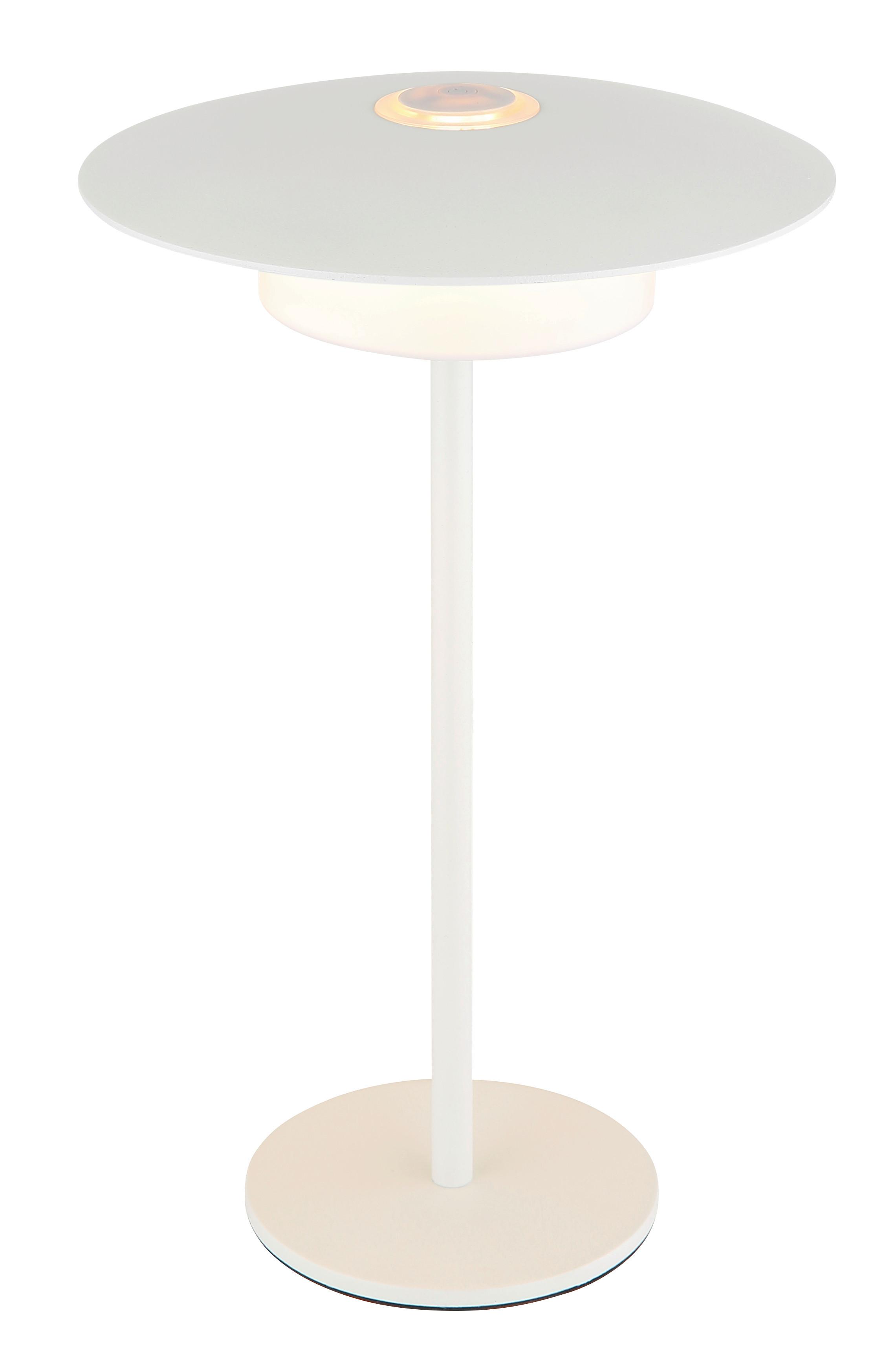 Akku-tischleuchte 21024w M. Wandhalterung - Weiß, Design, Kunststoff/Metall (18/30cm) - Globo