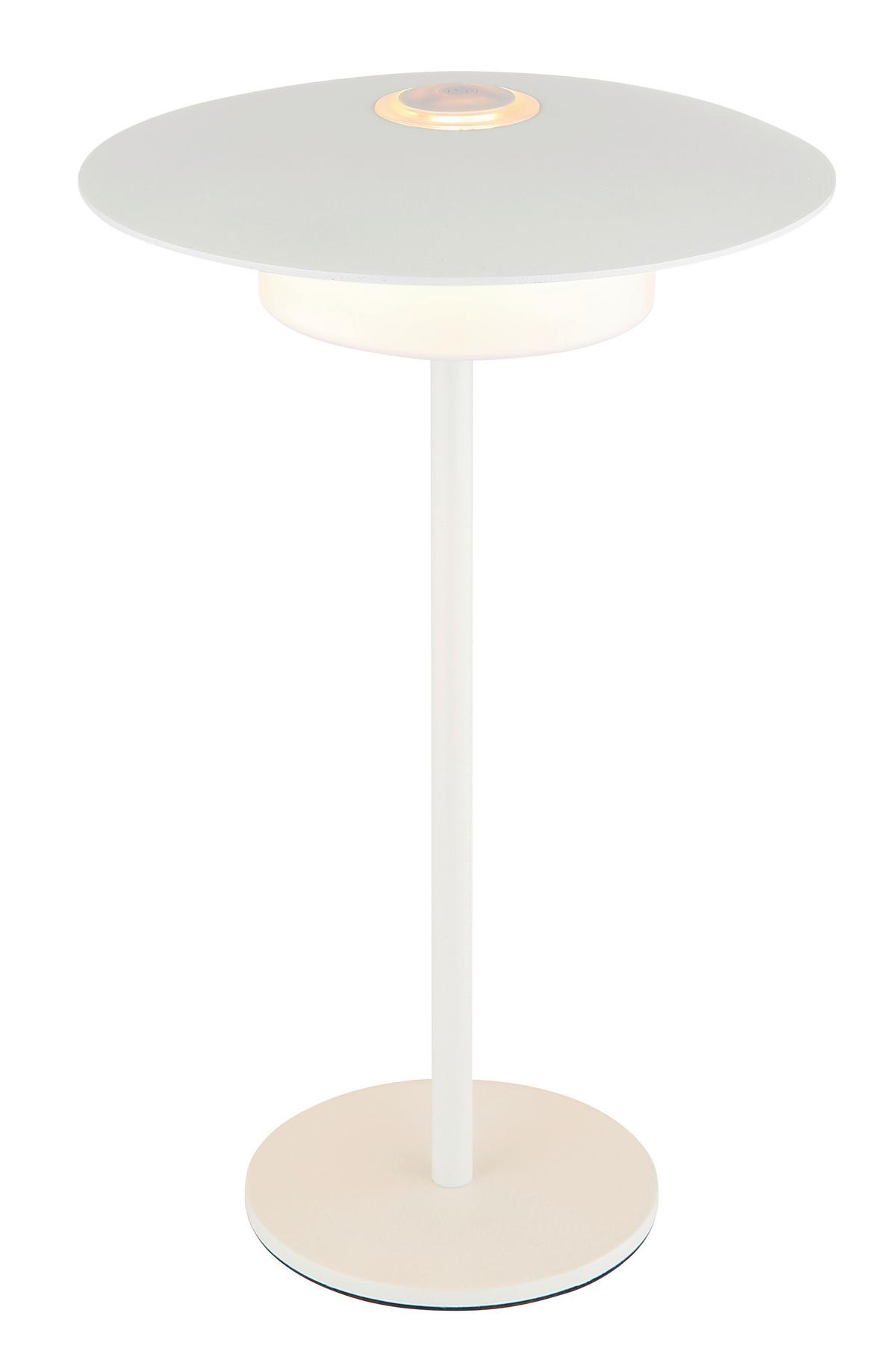 Akku-Tischleuchte 21024w mit Wandhalterung - Weiß, Design, Kunststoff/Metall (18/30cm) - Globo