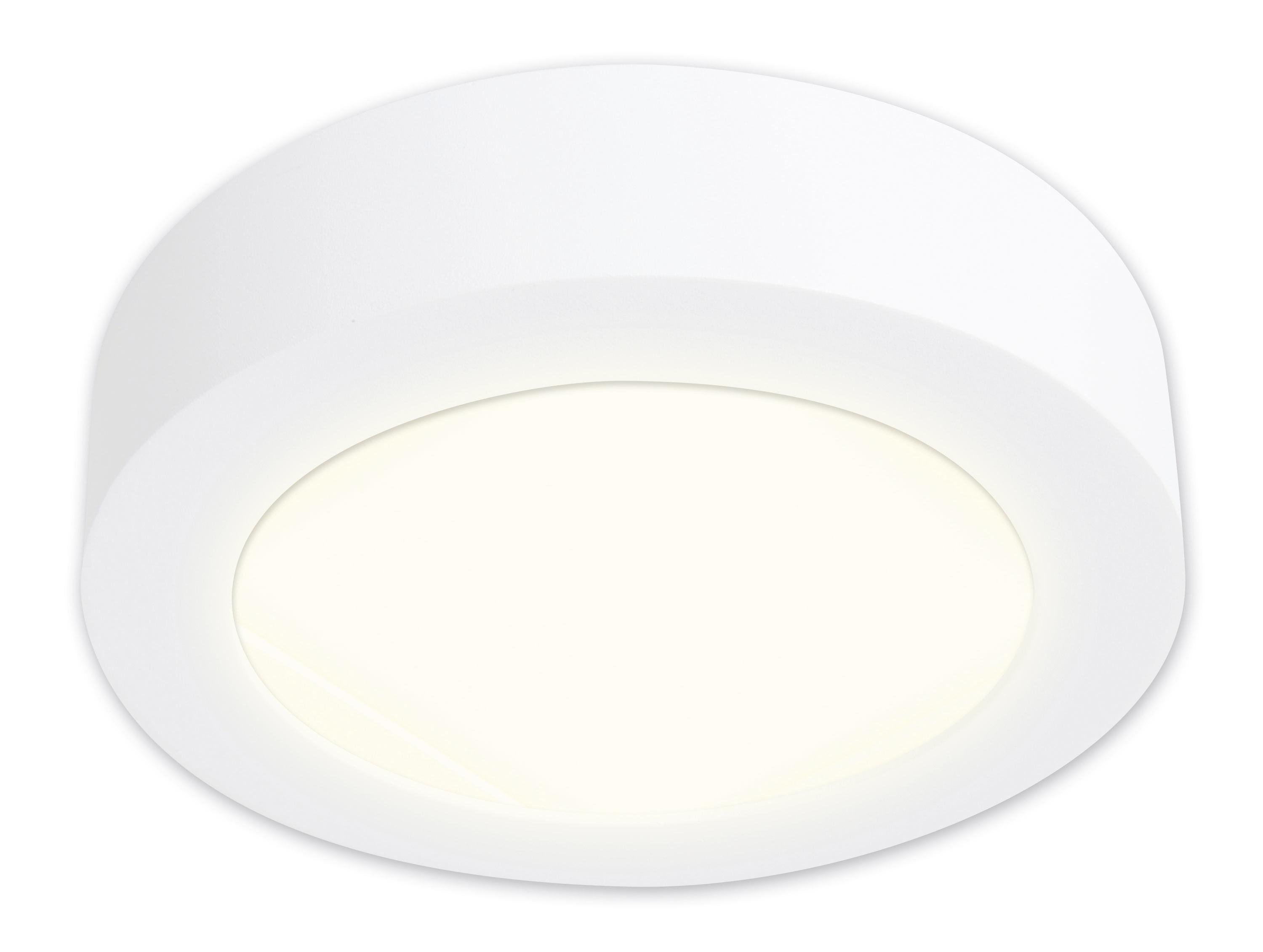 LED-Deckenleuchte Ø 17 cm 1-Flammig Rund - Weiß, Design, Kunststoff/Metall (17/4cm) - Näve