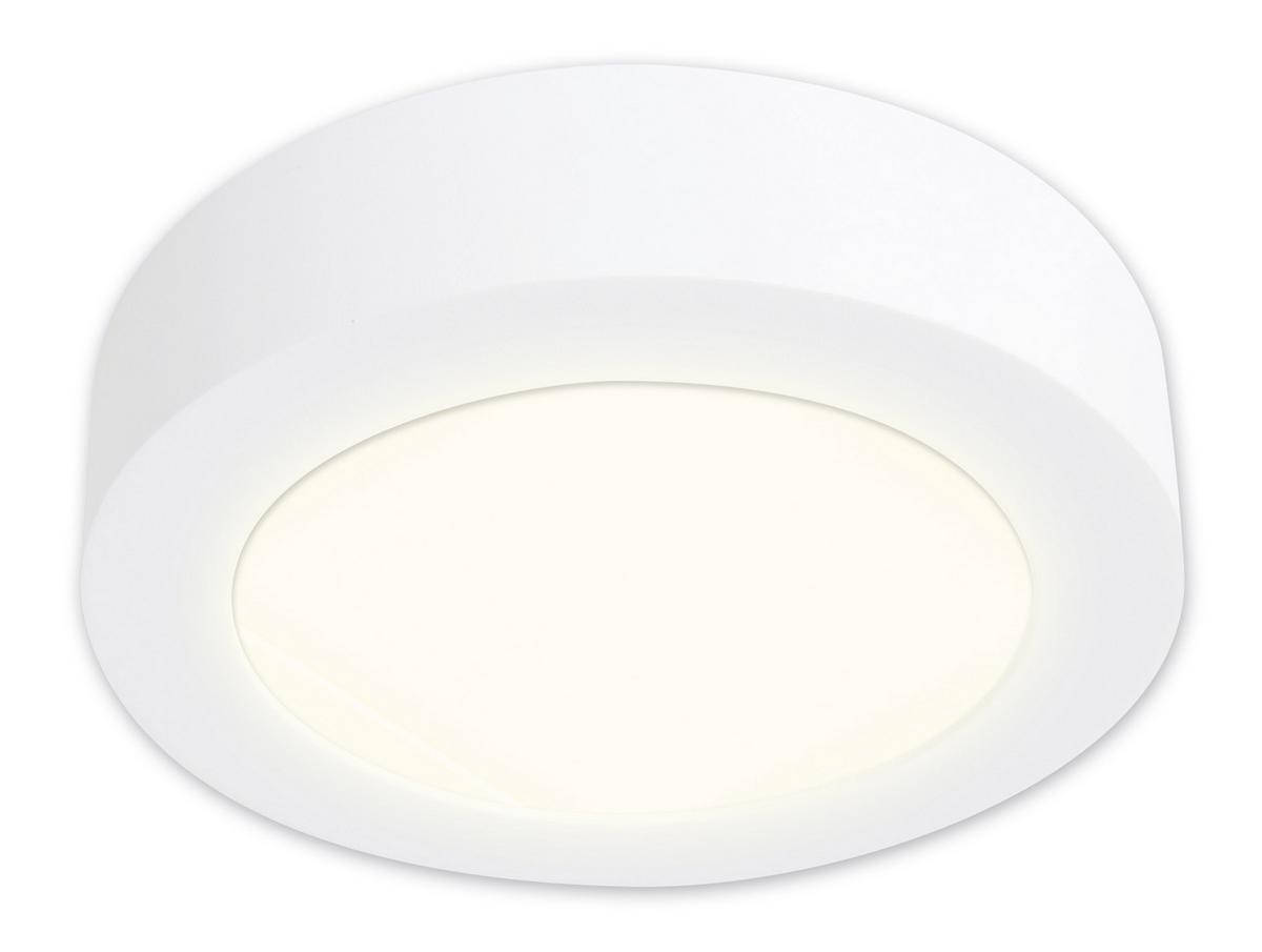 Led-deckenleuchte Ø 17 Cm 1-Flammig Rund - Weiß, Design, Kunststoff/Metall (17/4cm) - Näve