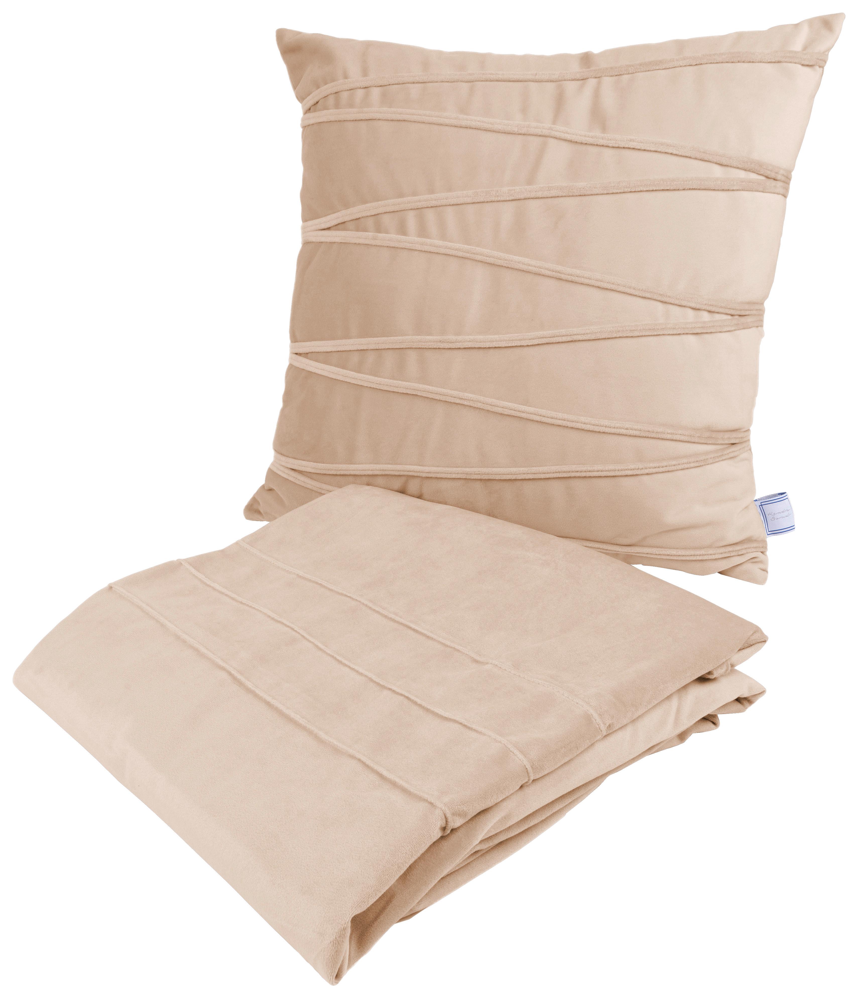 Zierkissen Paulina 125 2er-Set Champagner B. 130 cm - Champagner, KONVENTIONELL, Textil (130/170/17cm)