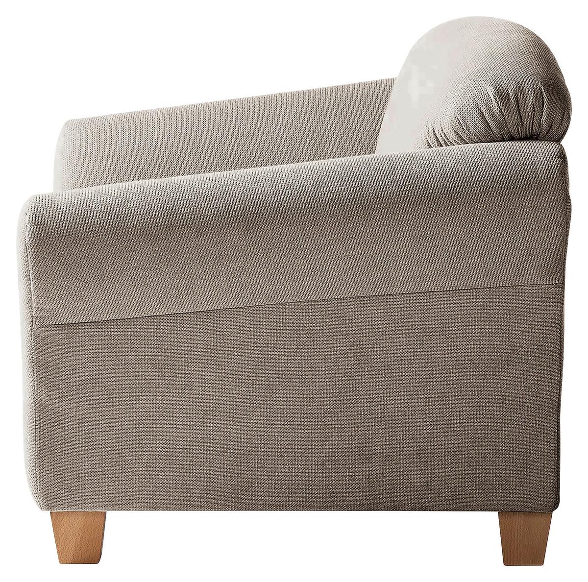 Sessel Gotland taupe Rücken echt, 101x84x89 cm - Taupe/Naturfarben, KONVENTIONELL, Textil (101/84/89cm) - Sit & More