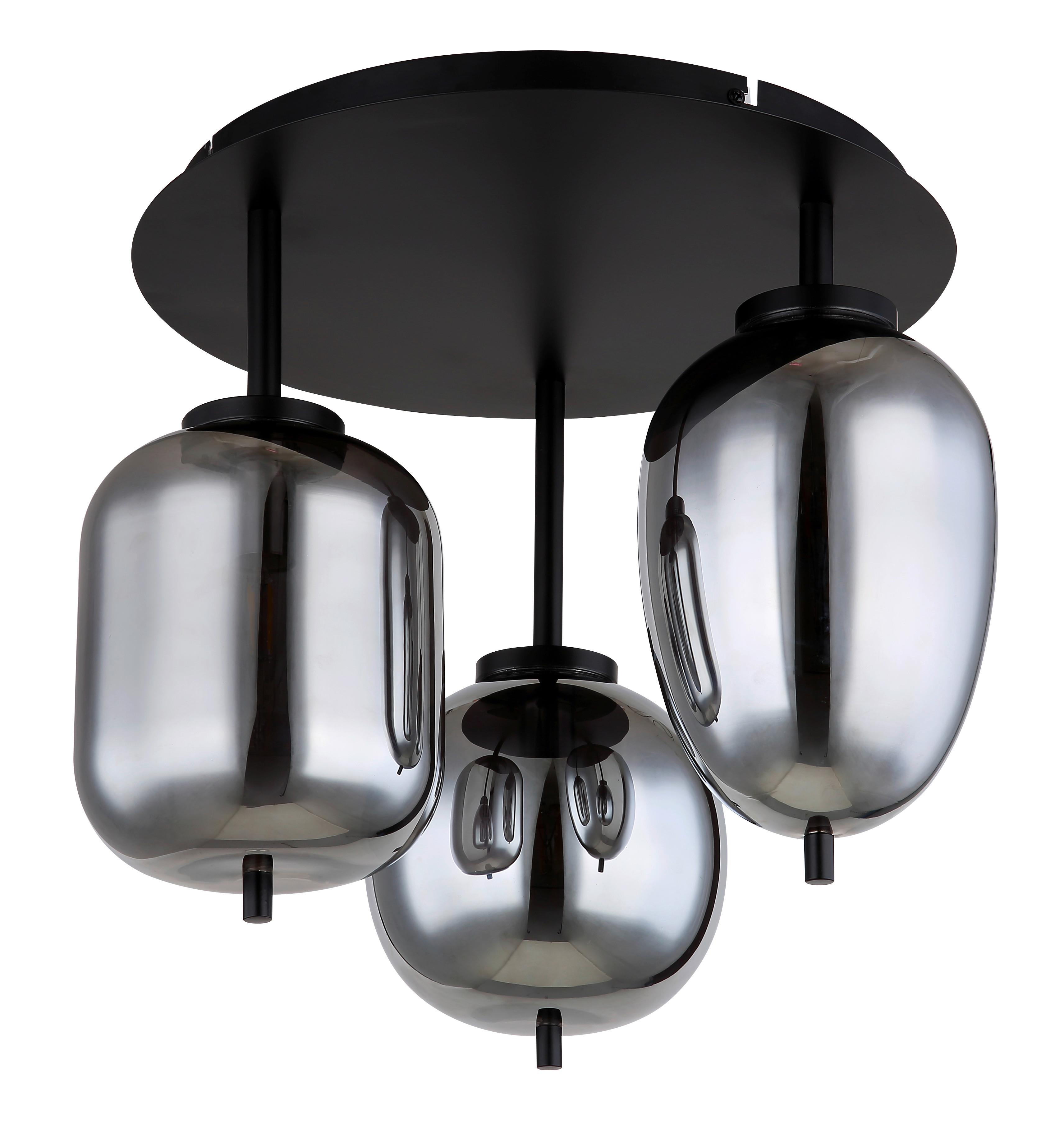 Mennyezeti Lámpa 15345-3d Blacky - fekete, Design, üveg/fém (46/36cm)