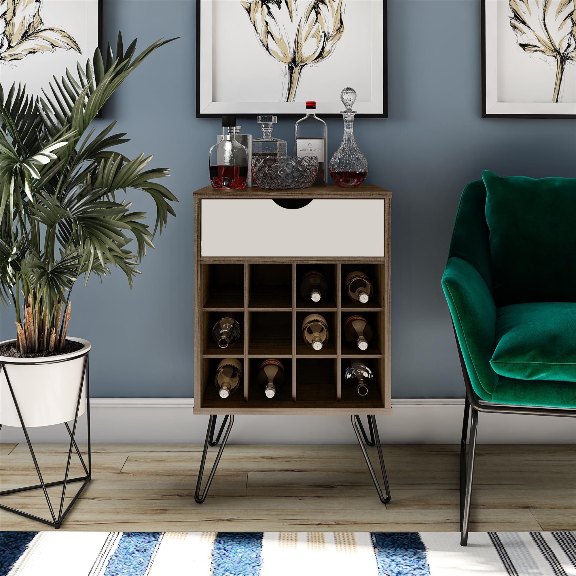 Weinregal Concord Dunkelbraun H: 80 cm - Eichefarben/Dunkelbraun, Design, Holzwerkstoff/Metall (51/80/45cm) - MID.YOU