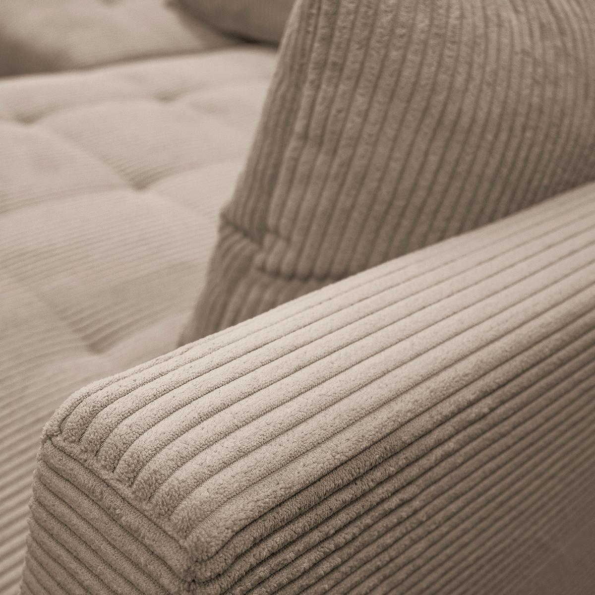 Ecksofa Pruno Hellbraun S: 247x174 Cmb - Hellbraun/Schwarz, Design, Textil (247/174cm) - MID.YOU