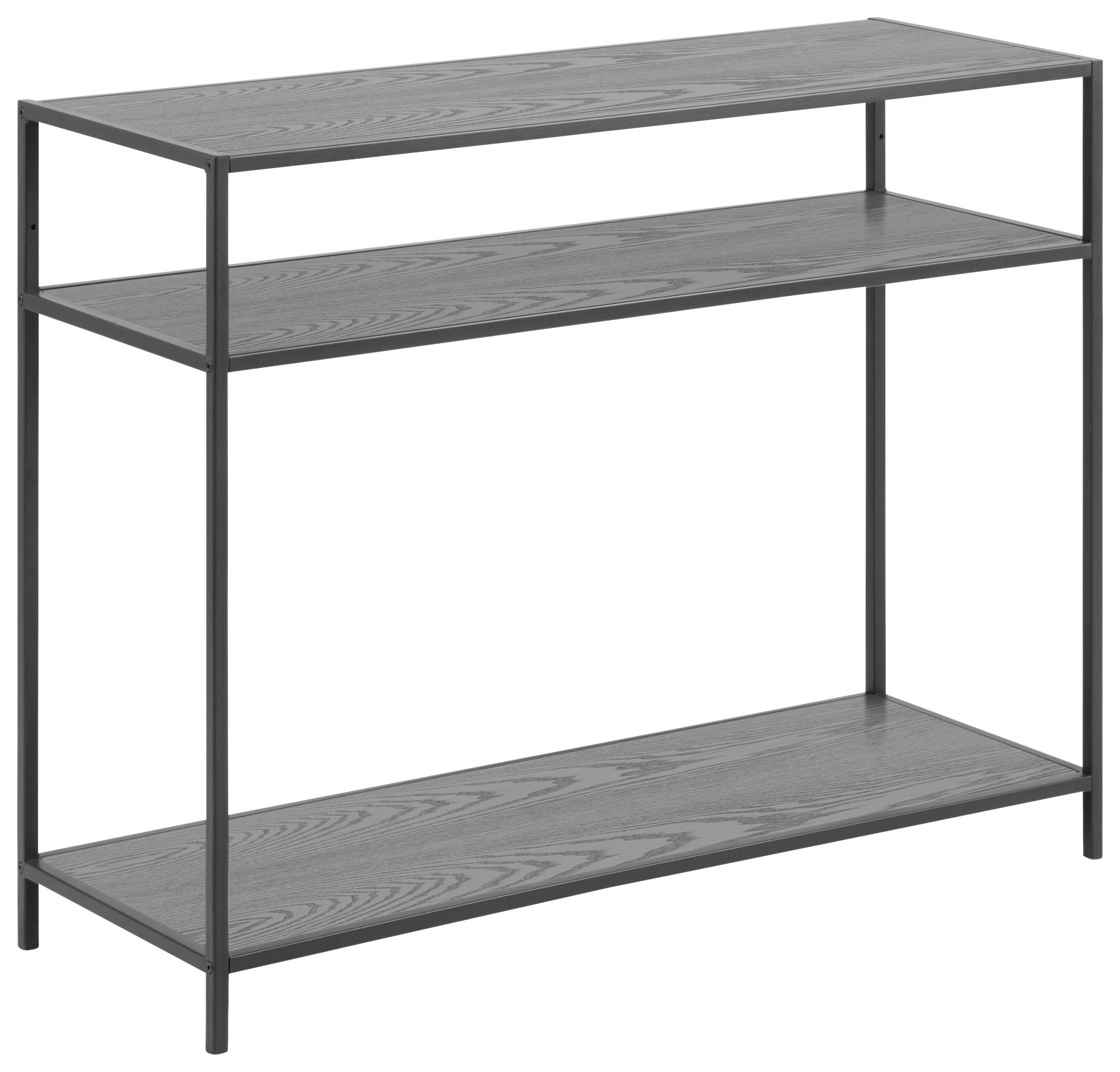 Konsolentisch Seaford Esche Dekor/Metall B: 100 cm - Schwarz, Trend, Holzwerkstoff/Metall (100/35/79cm) - MID.YOU