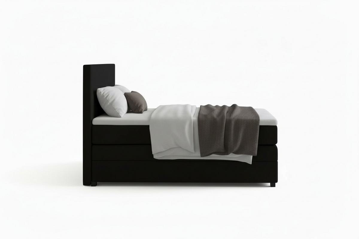 Boxspringbett Togo 90 90x200 Graphitfarben - Graphitfarben/Schwarz, MODERN, Holzwerkstoff/Textil (90/200cm) - MID.YOU