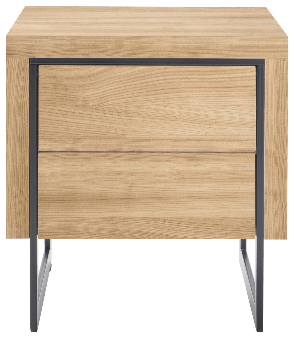 NOČNÍ STOLEK K POSTELI COOPER - černá/barvy dubu, Moderní, kov/dřevo (50/55/40cm)
