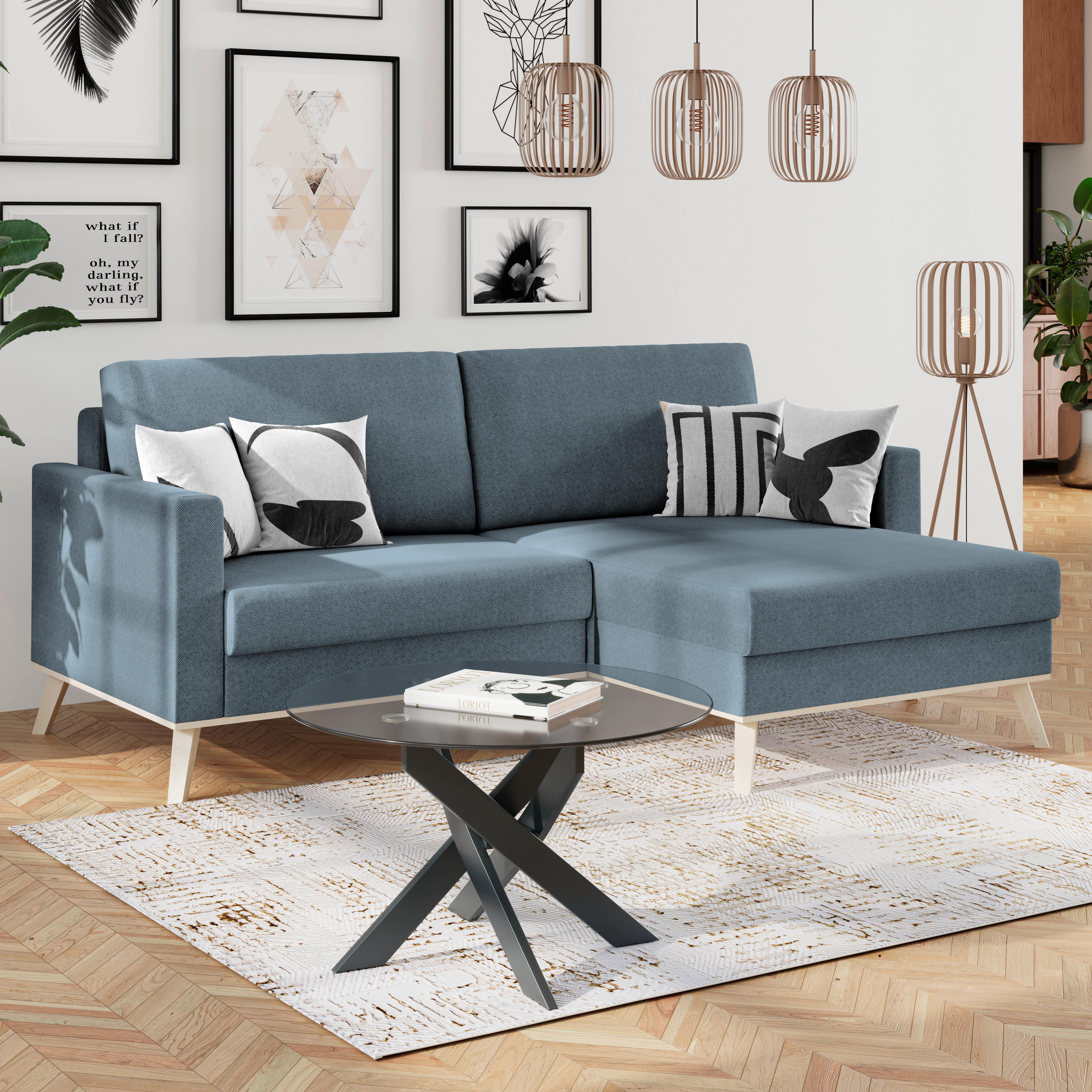 Ecksofa Carini - Eichefarben/Creme, Basics, Textil (222/152cm)