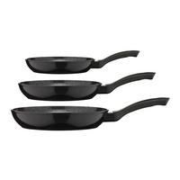 PFANNENSET 3--Teilig., 20+24+28 cm - Schwarz, Basics, Metall - GSW