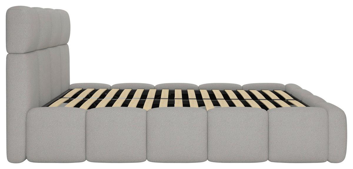 Polsterbett Cloudy M. Matratze Silberfarben, Lf: 140x200 Cm - Silberfarben/Grau, Trend, Holz/Holzwerkstoff (140/200cm) - Luca Bessoni