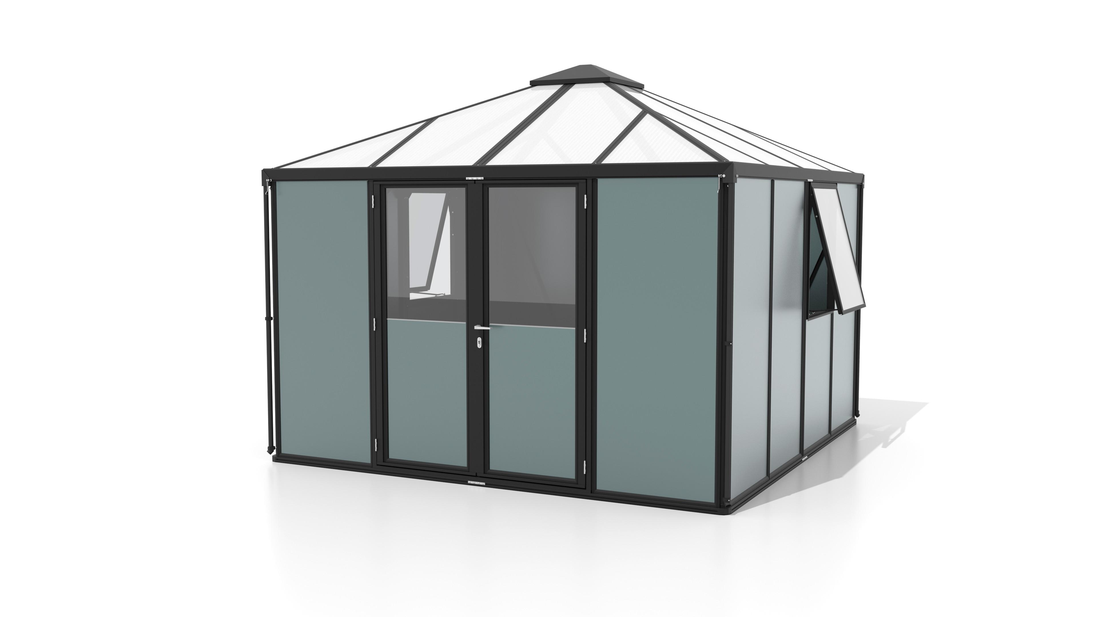 Gerätehaus 321,5x264,5x321,5 Cm - Schwarz, Basics, Kunststoff/Metall (321,5/264,5/321,5cm)