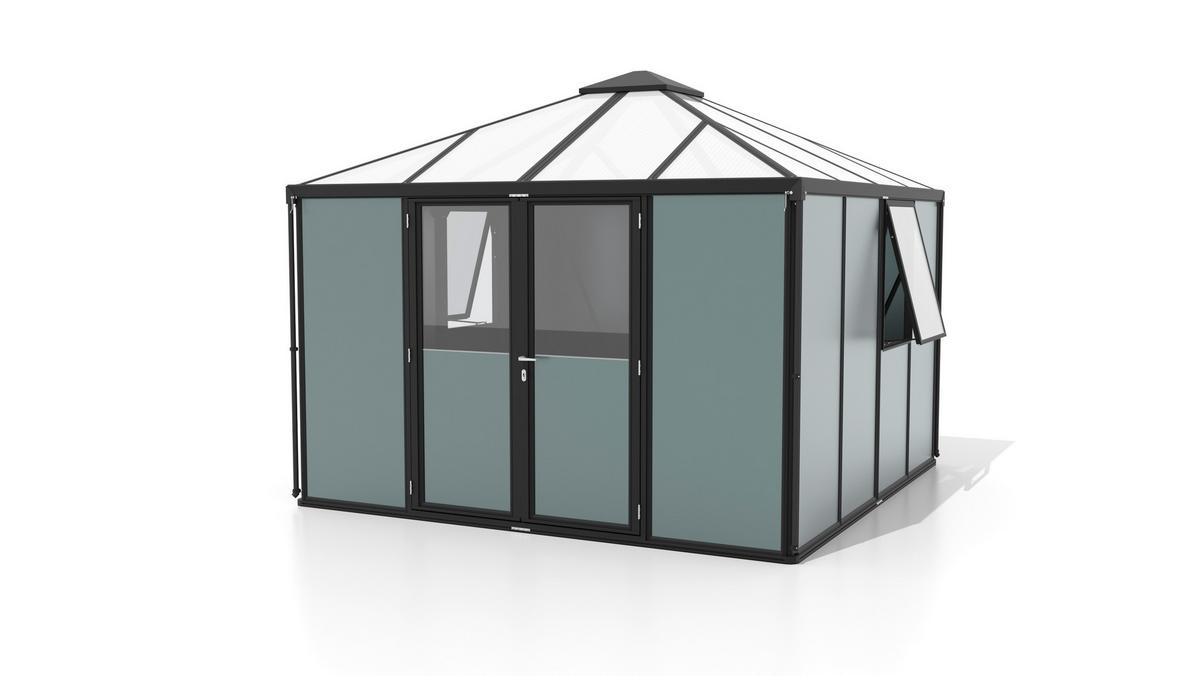 Gerätehaus 321,5x264,5x321,5 Cm - Schwarz, Basics, Kunststoff/Metall (321,5/264,5/321,5cm)