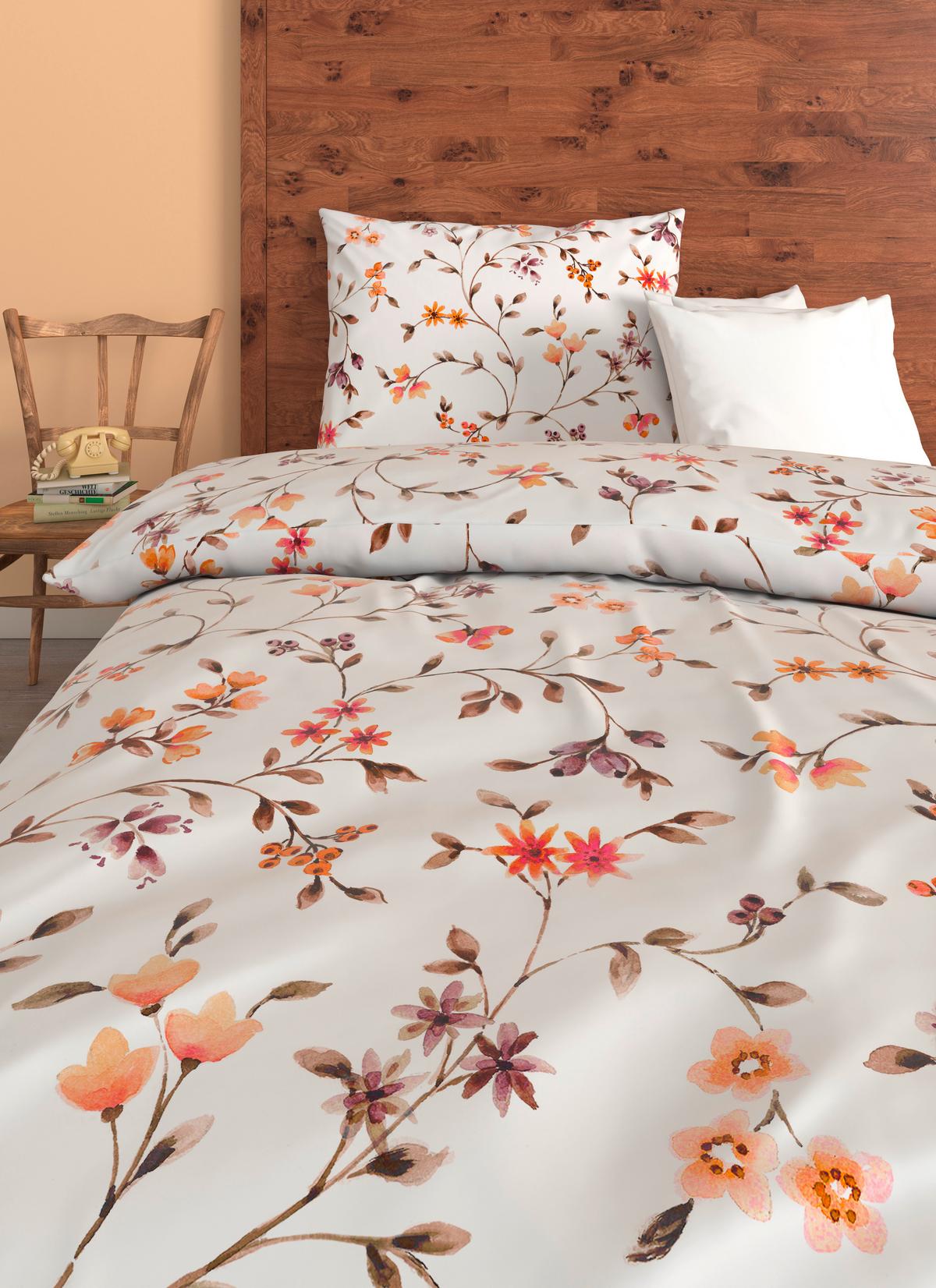 Bettwäsche Antonia - Beige/Orange, ROMANTIK / LANDHAUS, Textil - James Wood