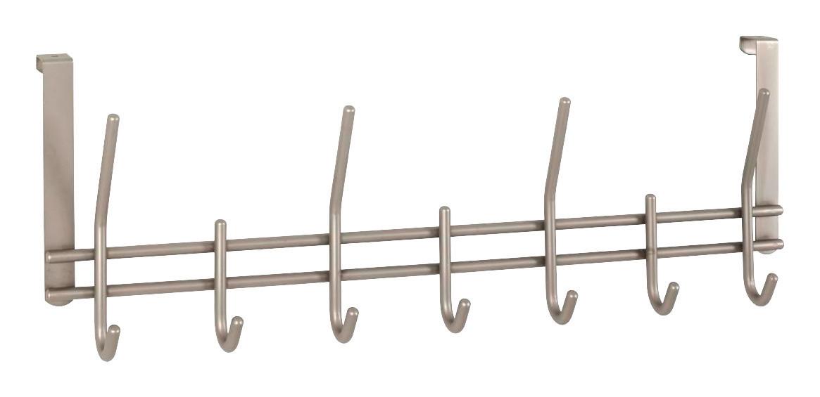 LIŠTA S HÁČIKMI CARLA - farba ušľachtilej ocele, Modern, kov (54/20/7cm)