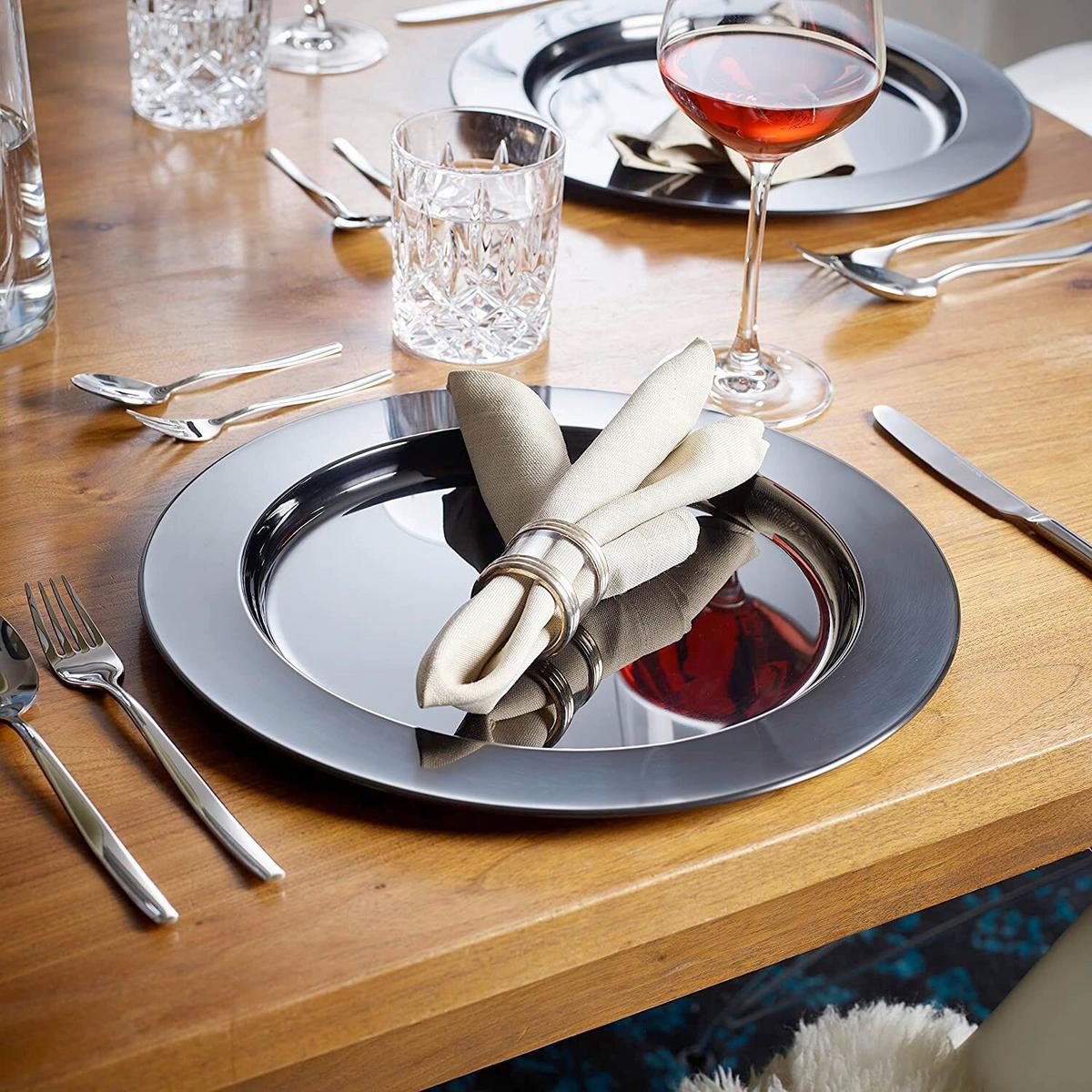 Echtwerk Platzteller Edelstahl Schwarz Ew-Pt-0404s Ca. 33 Cm - Schwarz, Basics, Metall (33cm) - Echtwerk