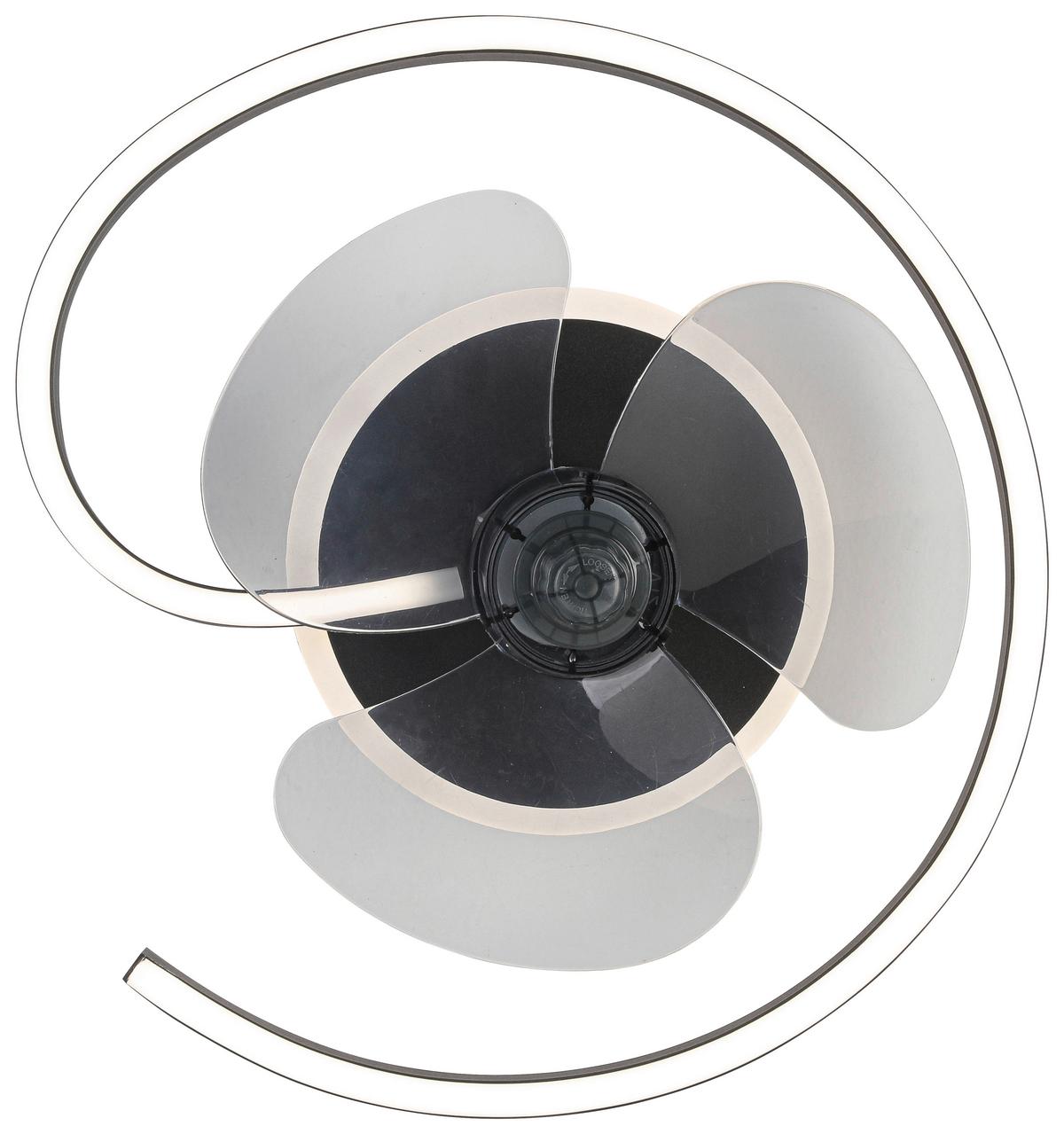 Deckenventilator Zana - Transparent/Schwarz, MODERN, Kunststoff/Metall (40/13cm) - Luca Bessoni