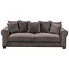 2-Sitzer-Sofa Mit Schlaffunktion Maureen B:250cm - Schwarz/Braun, KONVENTIONELL, Textil (250/95/125cm) - MID.YOU