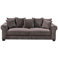 2-Sitzer-Sofa Mit Schlaffunktion Maureen B:250cm - Schwarz/Braun, KONVENTIONELL, Textil (247/95/125cm) - MID.YOU