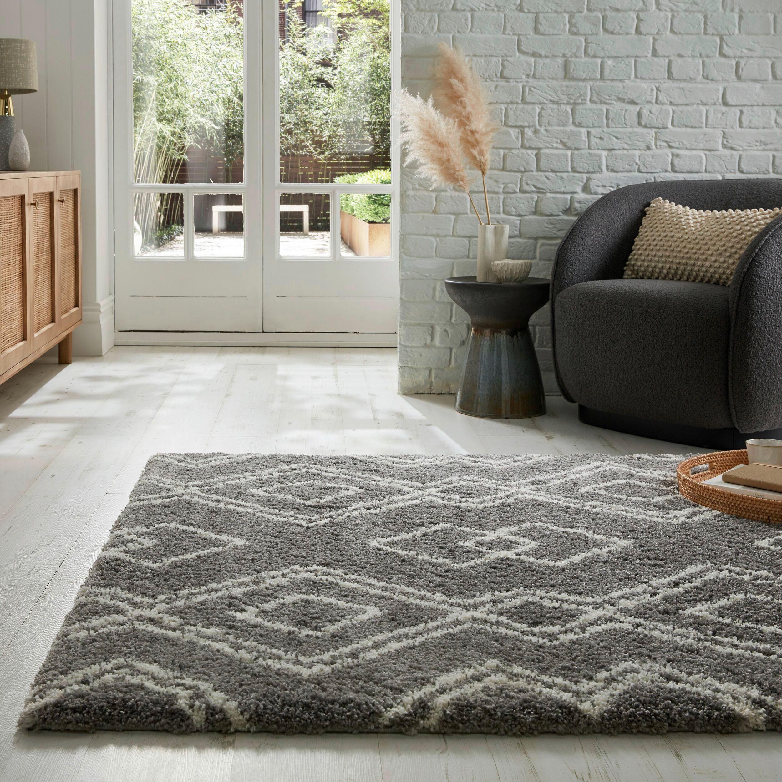 Hochflorteppich Atlas - Grau, KONVENTIONELL, Textil (80/150cm)