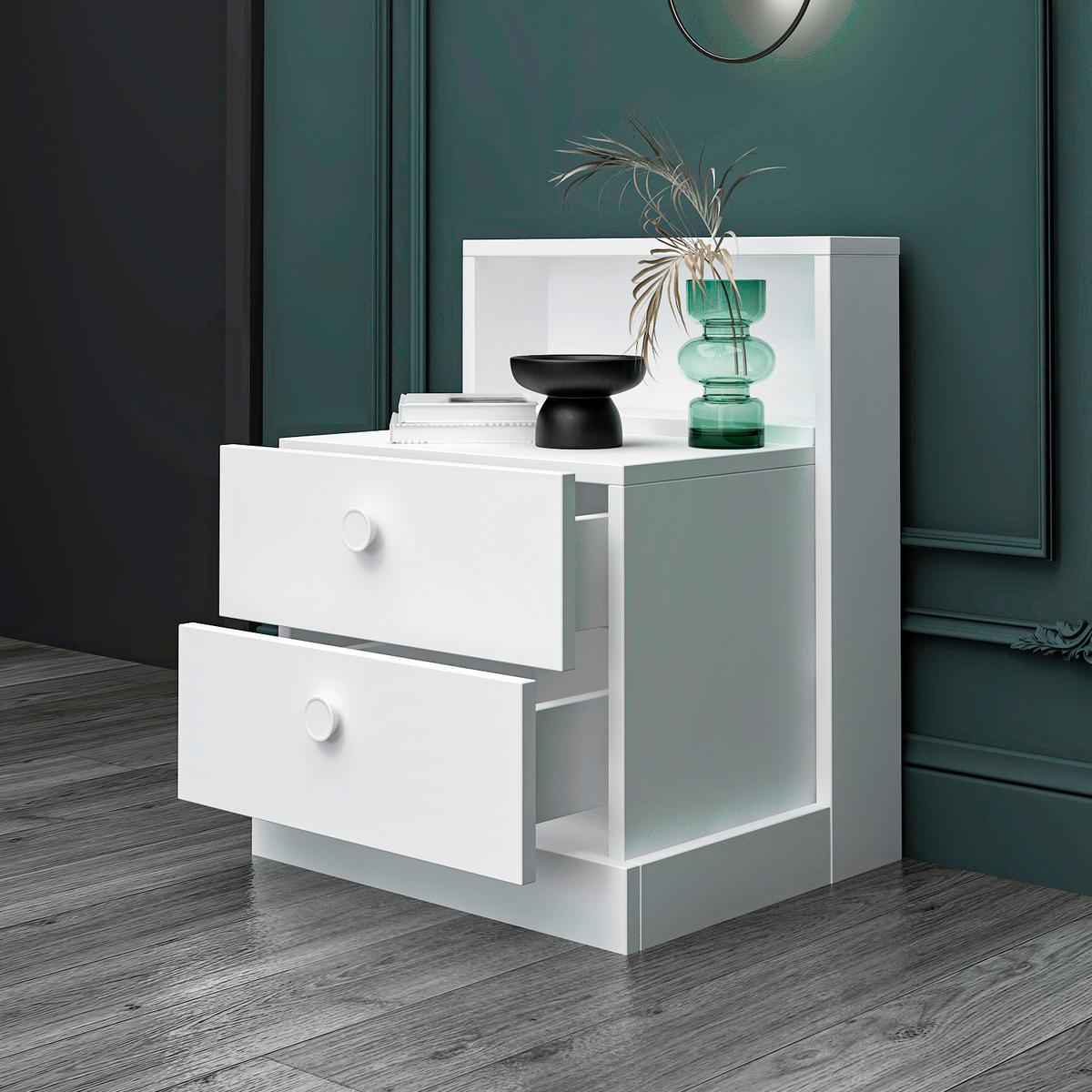 NACHTTISCH Life Weiß B: 49cm - Weiß, Design, Holzwerkstoff (49/62/42cm) - Livetastic