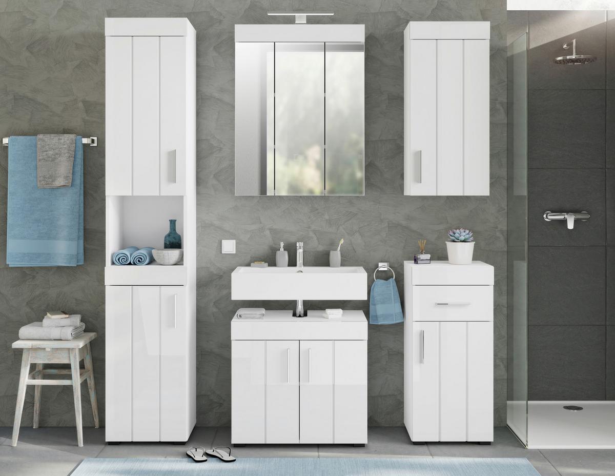 Hängeschrank Snow - Weiß Hochglanz, MODERN, Holzwerkstoff (36/79/24cm) - MID.YOU