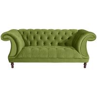 CHESTERFIELD-SOFA IVETTE - Nussbaumfarben/Olivgrün, Design, Textil (200/80/100cm) - Max Winzer