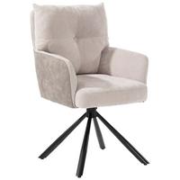 Otoční židle s područkami SOPHIE - černá/béžová, Moderní, kov/textil (60/93/67cm) - Premium Living