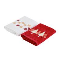 Gästehandtuchset Johanna - 2er Pack - Rot/Weiß, ROMANTIK / LANDHAUS, Textil (30/50cm) - James Wood