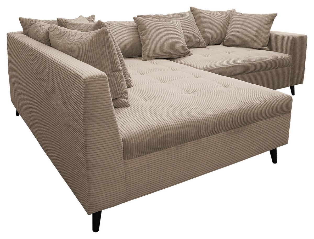 Ecksofa Pruno Hellbraun S: 174x247 Cm - Hellbraun/Schwarz, Design, Textil (174/247cm) - MID.YOU