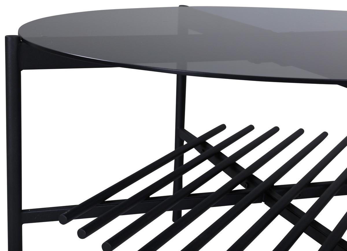 Couchtisch Von Staf - Schwarz, Design, Glas/Metall (80/80/45cm) - Livetastic