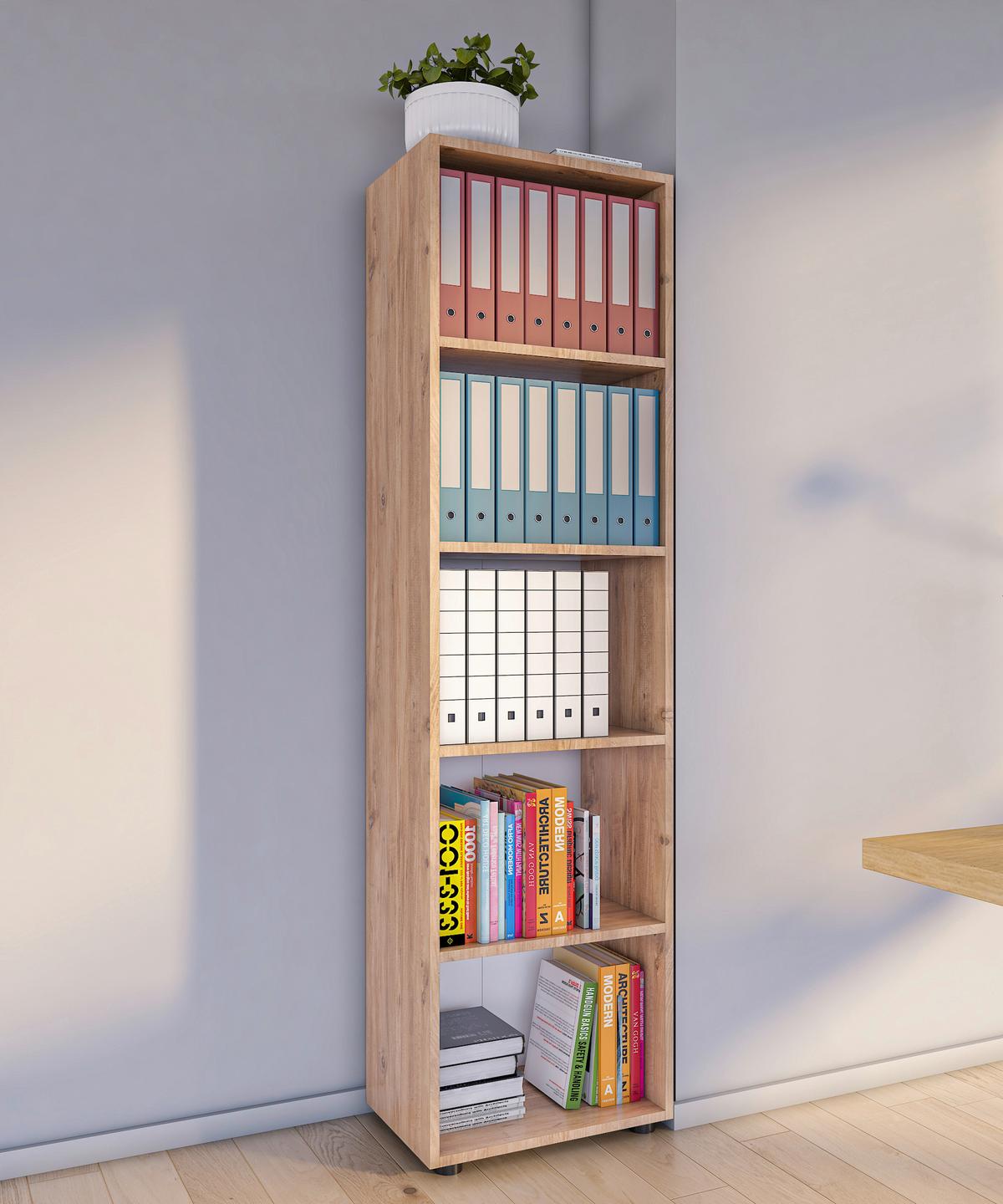 Regál Ulas š: 49 cm, Dub medový - černá/medový dub, Moderní, kompozitní dřevo/plast (49/178/32cm) - MID.YOU