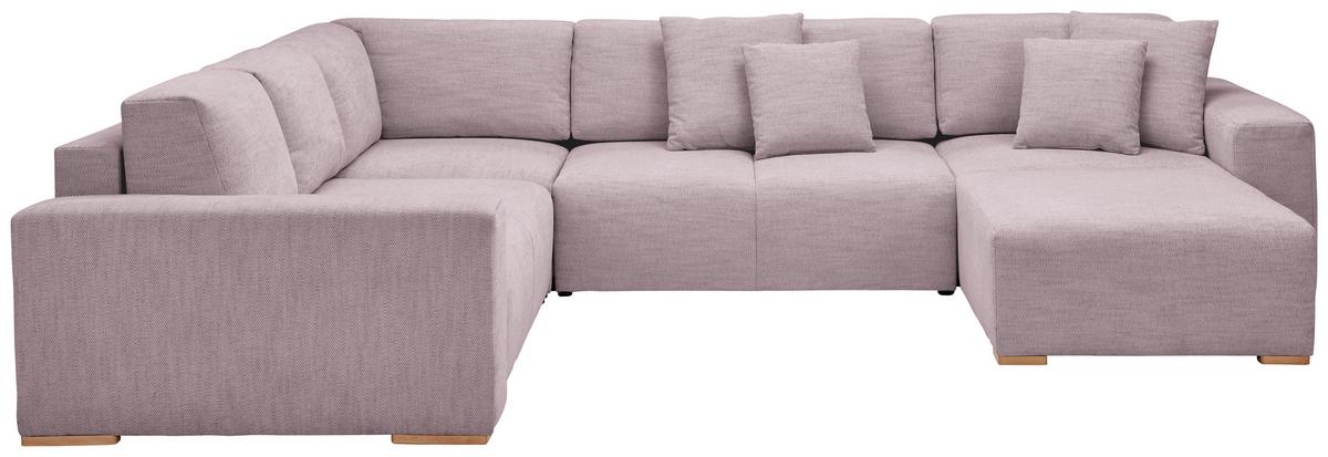 Wohnlandschaft Vouge Altrosa U: 283x371x208 Cm - Buchefarben/Schwarz, KONVENTIONELL, Textil (283/371/208cm) - Livetastic