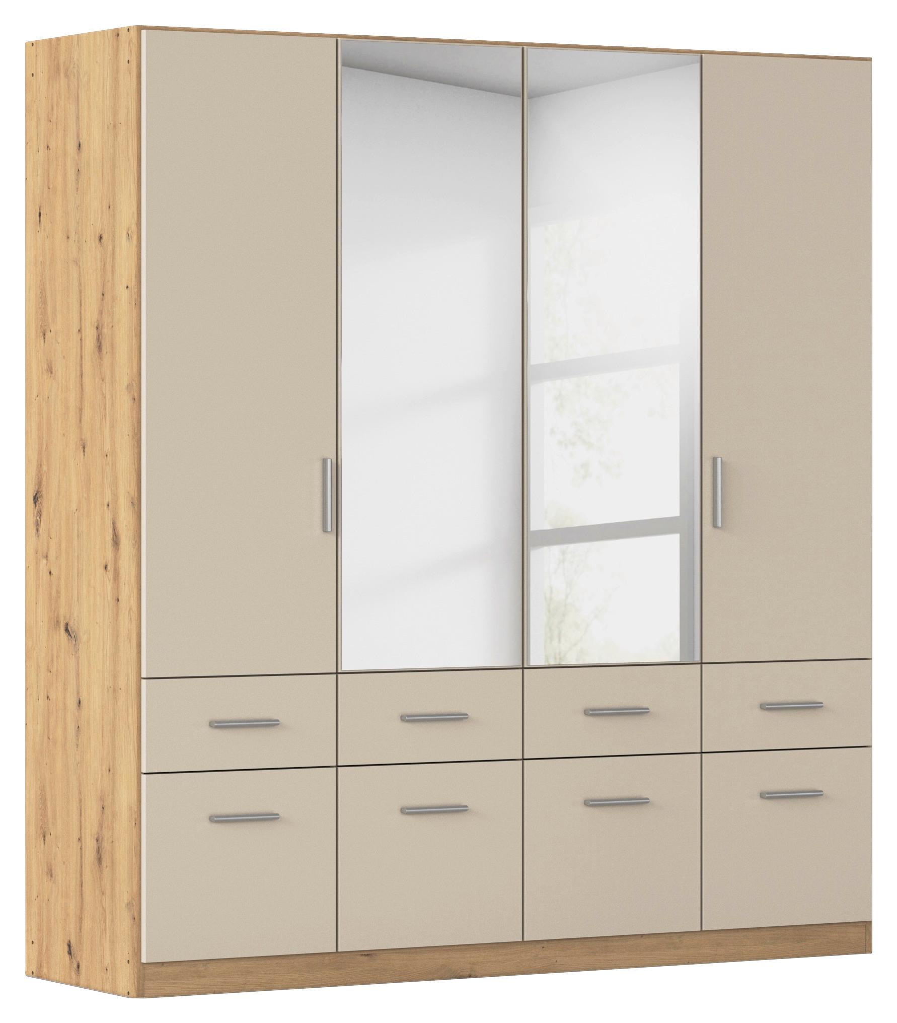 Kleiderschrank Celle Matt Champagner B: 181 cm - Champagner/Eiche Artisan, Trend, Holzwerkstoff (181/197/54cm)