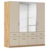 Kleiderschrank Celle Matt Champagner B: 181 cm - Champagner/Eiche Artisan, Trend, Holzwerkstoff (181/197/54cm)