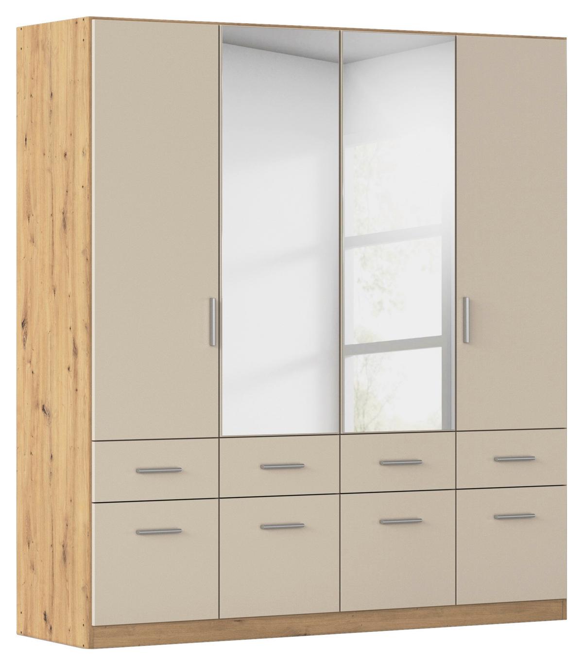 Kleiderschrank Celle Matt Champagner B: 181 cm - Champagner/Eiche Artisan, Trend, Holzwerkstoff (181/197/54cm)