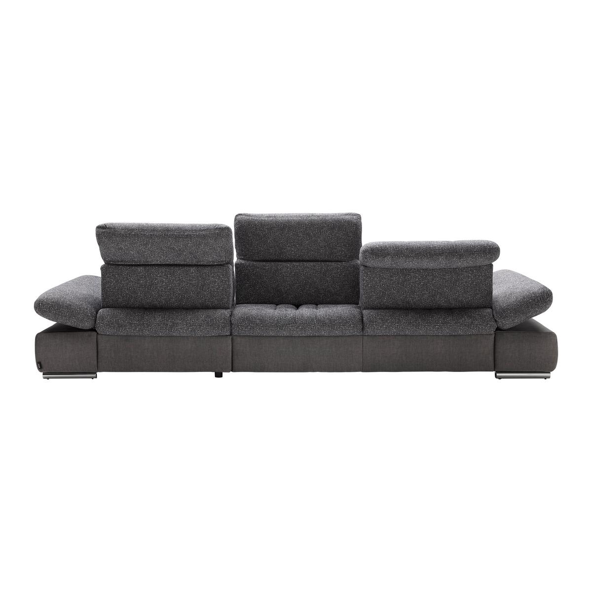 Rohová sedačka SANFINO, pravá, grafitová / sivá - sivá/grafitová, Konventionell, kov/drevo (305/79-96/199cm) - Premium Living