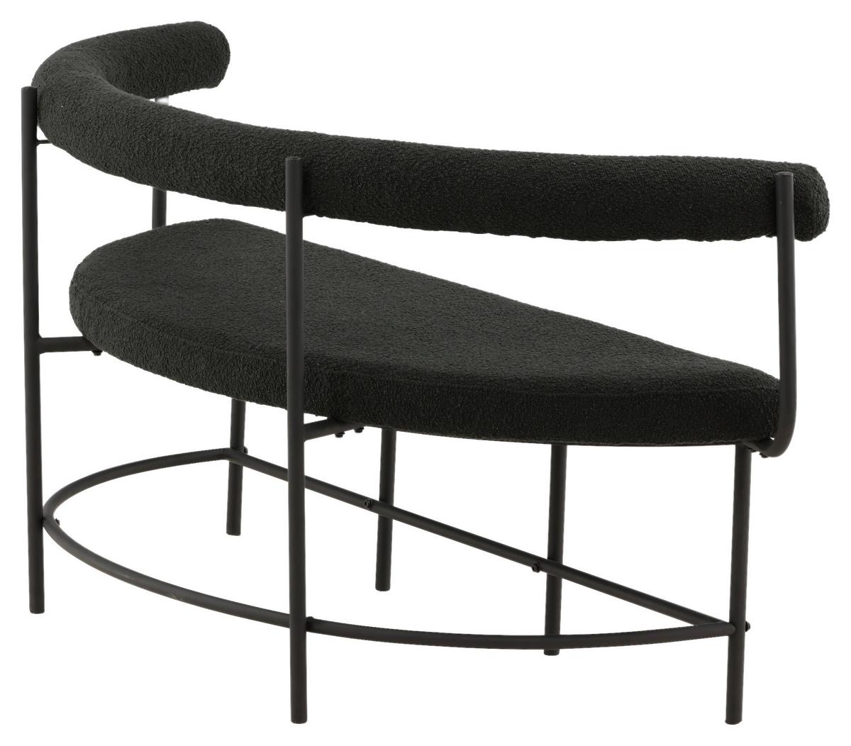 Sitzbank Stallhagen - Schwarz, Design, Textil/Metall (165/75/51cm) - Livetastic