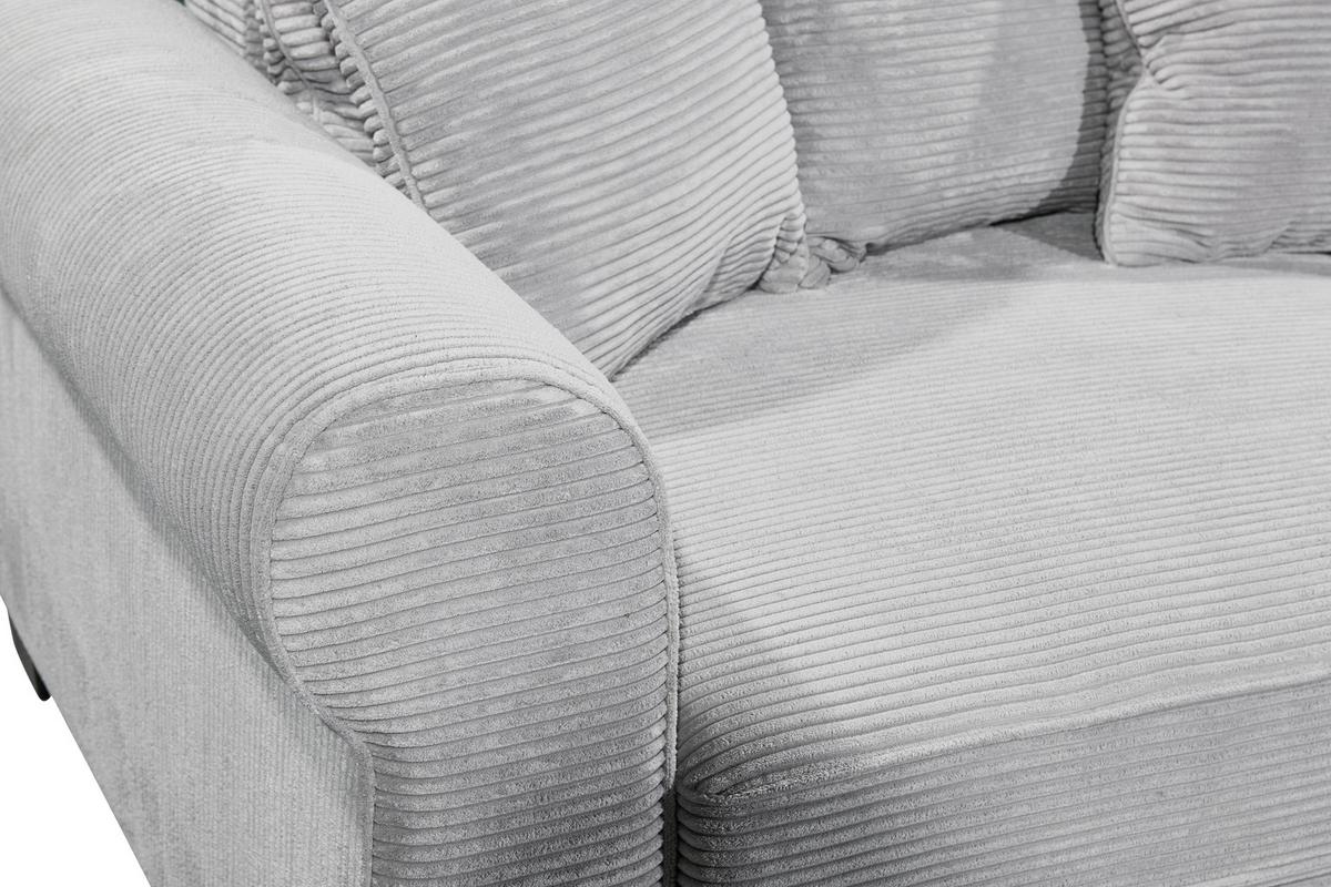 Ecksofa Maureen Hellgrau S: 255/185 Cm - Hellgrau/Schwarz, KONVENTIONELL, Textil (255/185cm) - MID.YOU