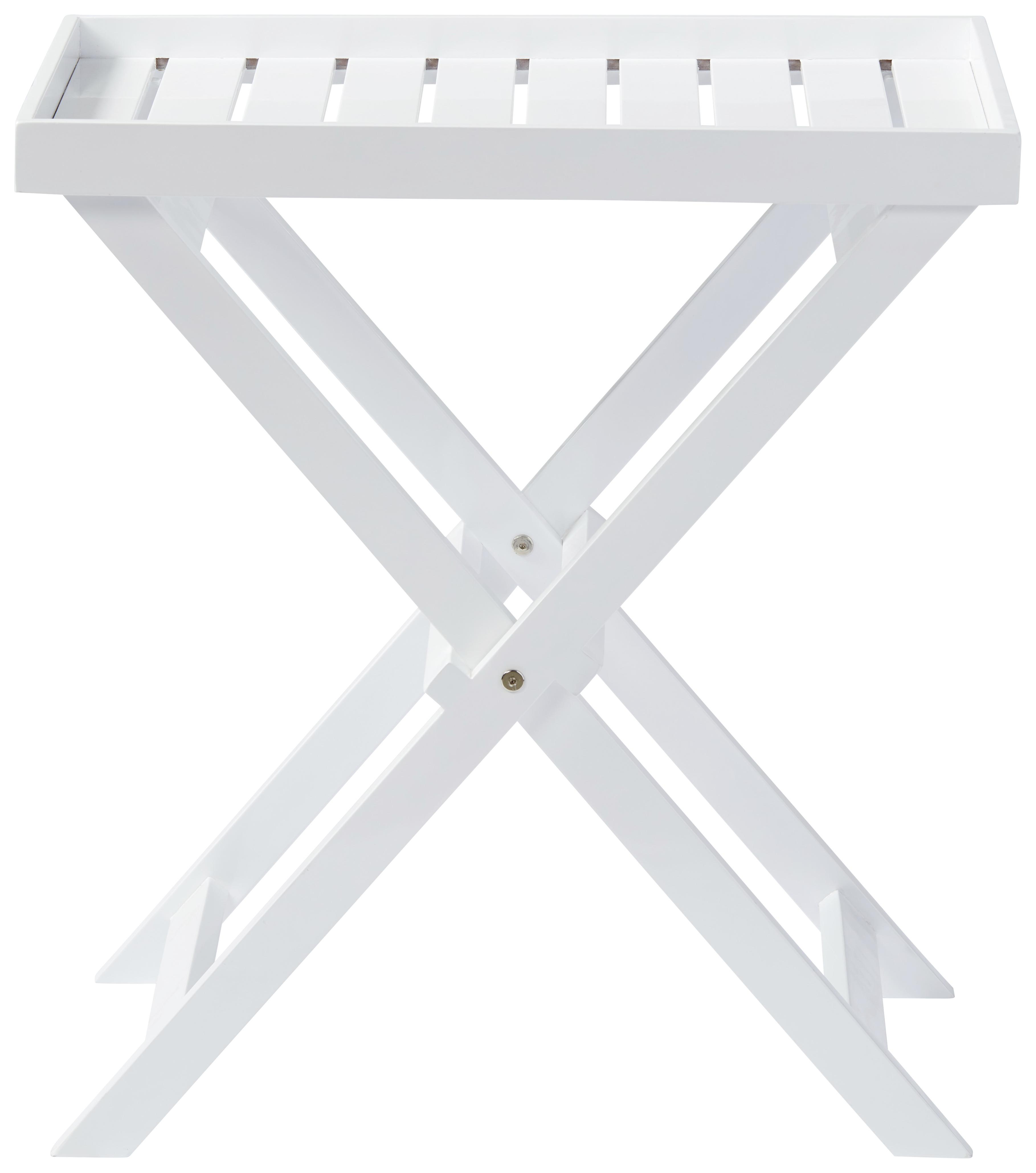 Tabletttisch Tray Table - Weiß Hochglanz, KONVENTIONELL, Holz (60/40/65cm) - MID.YOU