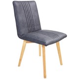 Stuhl Stella - Eichefarben/Schwarz, KONVENTIONELL, Holz/Textil (44/88/55cm)
