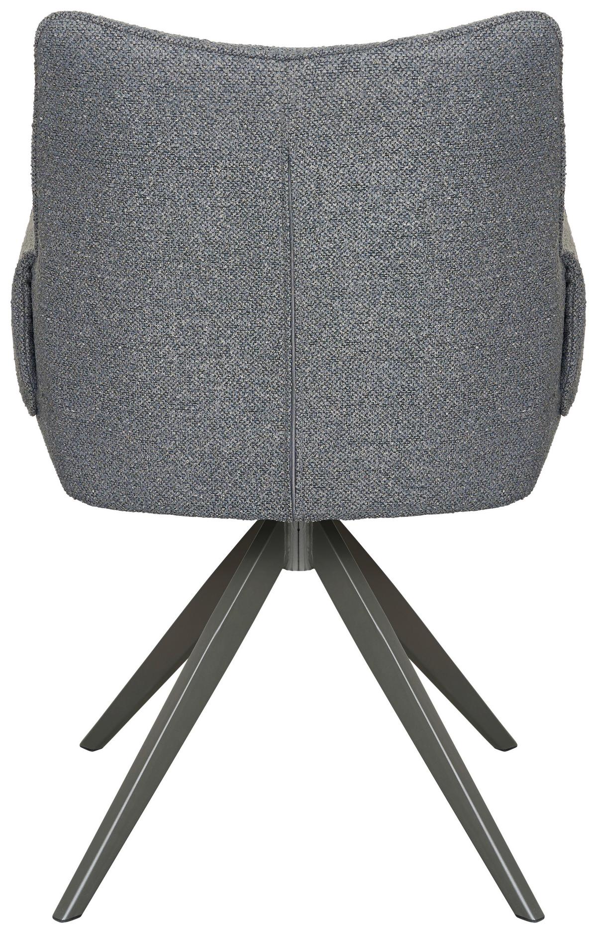 Armlehnstuhl Siena Anthrazit B: 64 cm - Anthrazit, MODERN, Textil/Metall (64/86/65,5cm) - Livetastic