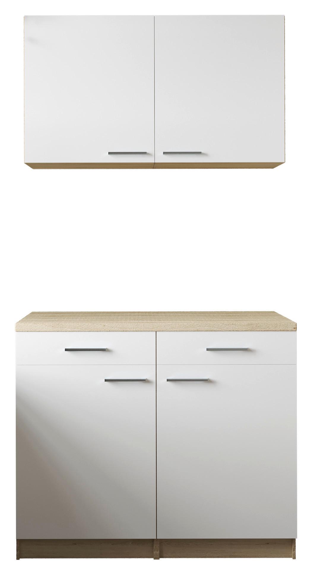 Buffet Merle Weiß/Eiche Dekor B:100cm - Eichefarben/Weiß, Basics, Holzwerkstoff (100/200/60cm) - Respekta