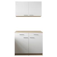 Buffet Merle Weiß/Eiche Dekor B:100cm - Eichefarben/Weiß, Basics, Holzwerkstoff (100/200/60cm) - Respekta