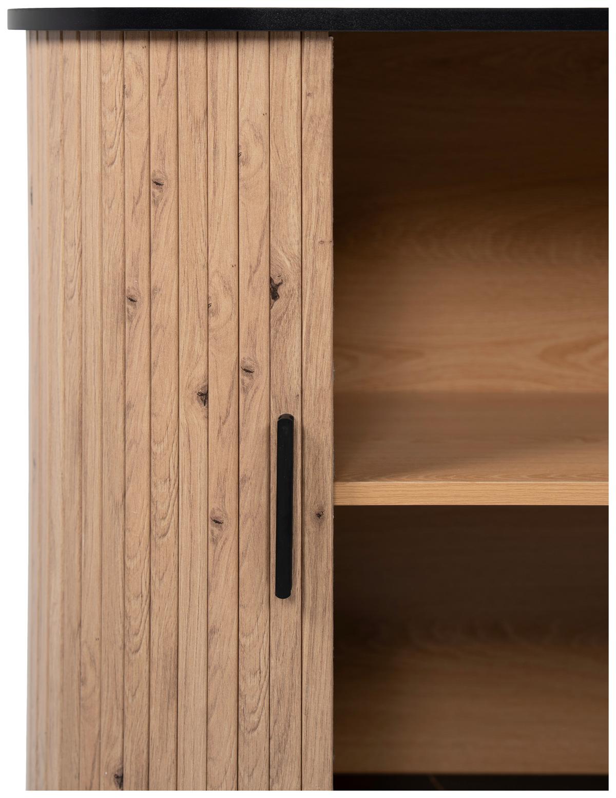 Sideboard Kajsa Schwarz/Artisan Dekor B: 120cm - Schwarz/Eiche Artisan, Trend, Holzwerkstoff (120/80/40cm)