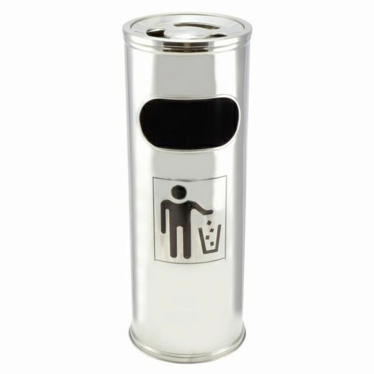 Szemetes Inox - krómszínű, fém (58cm)