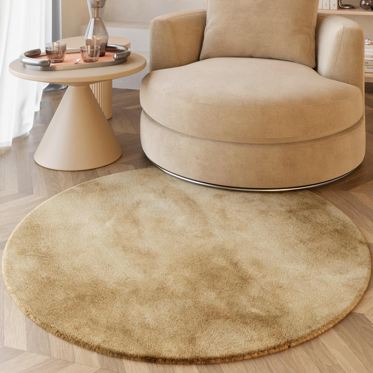 Hochflorteppich Beige, Ø: Ca. 100 Cm - Beige, KONVENTIONELL, Textil (100cm) - Esprit