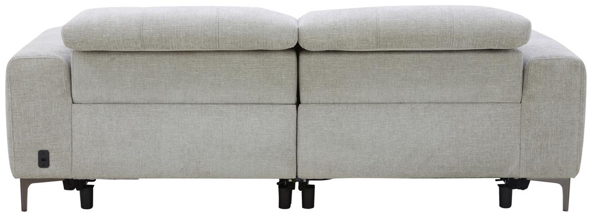 Trojmiestna pohovka ALVARO, sivý zamat, relax.funkcia - sivá/prírodná farba, Modern, kov/drevo (220/79/109cm) - Mömax