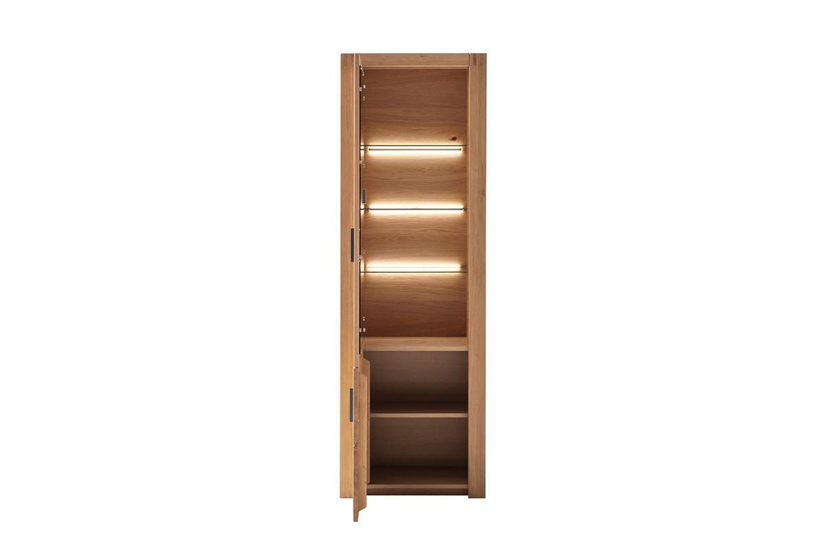 Vitrine Prag - Eichefarben, Design, Glas/Holz (66/203/37cm) - Livetastic